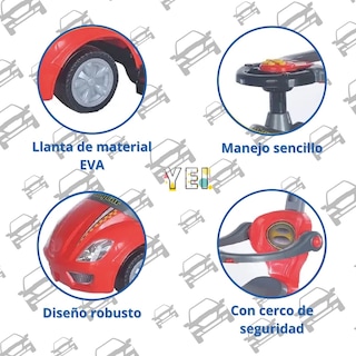 Foto 4 | Carrito Montable de Empuje con Seguridad Yei YEI-AM01RD-EMP Rojo