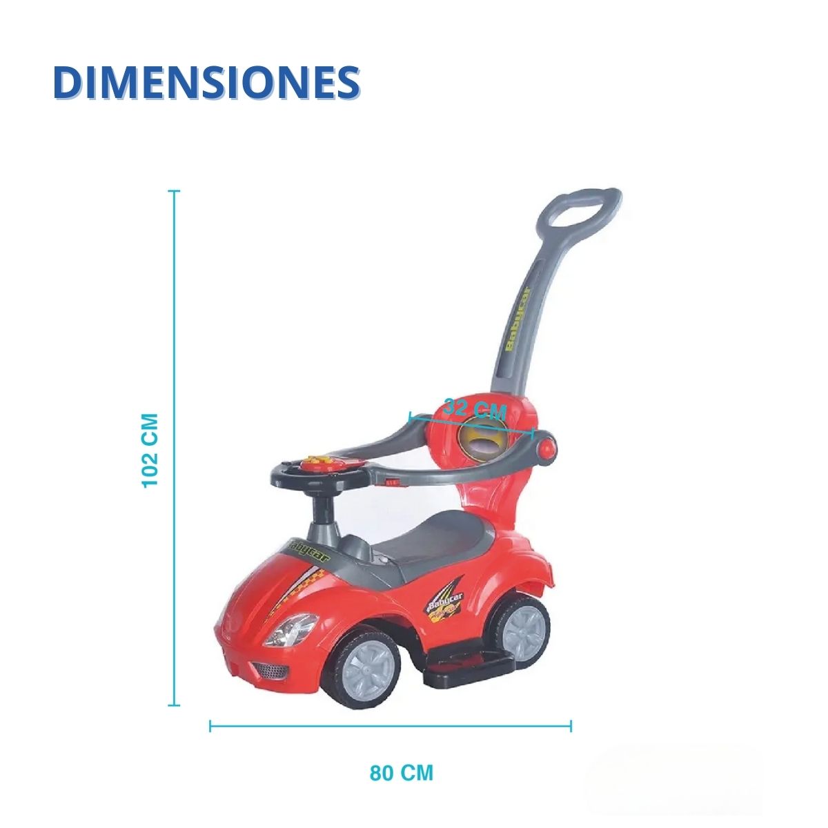 Foto 5 | Carrito Montable de Empuje con Seguridad Yei YEI-AM01RD-EMP Rojo