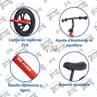 Foto 4 | Bicicleta de Equilibrio Yei color Rojo