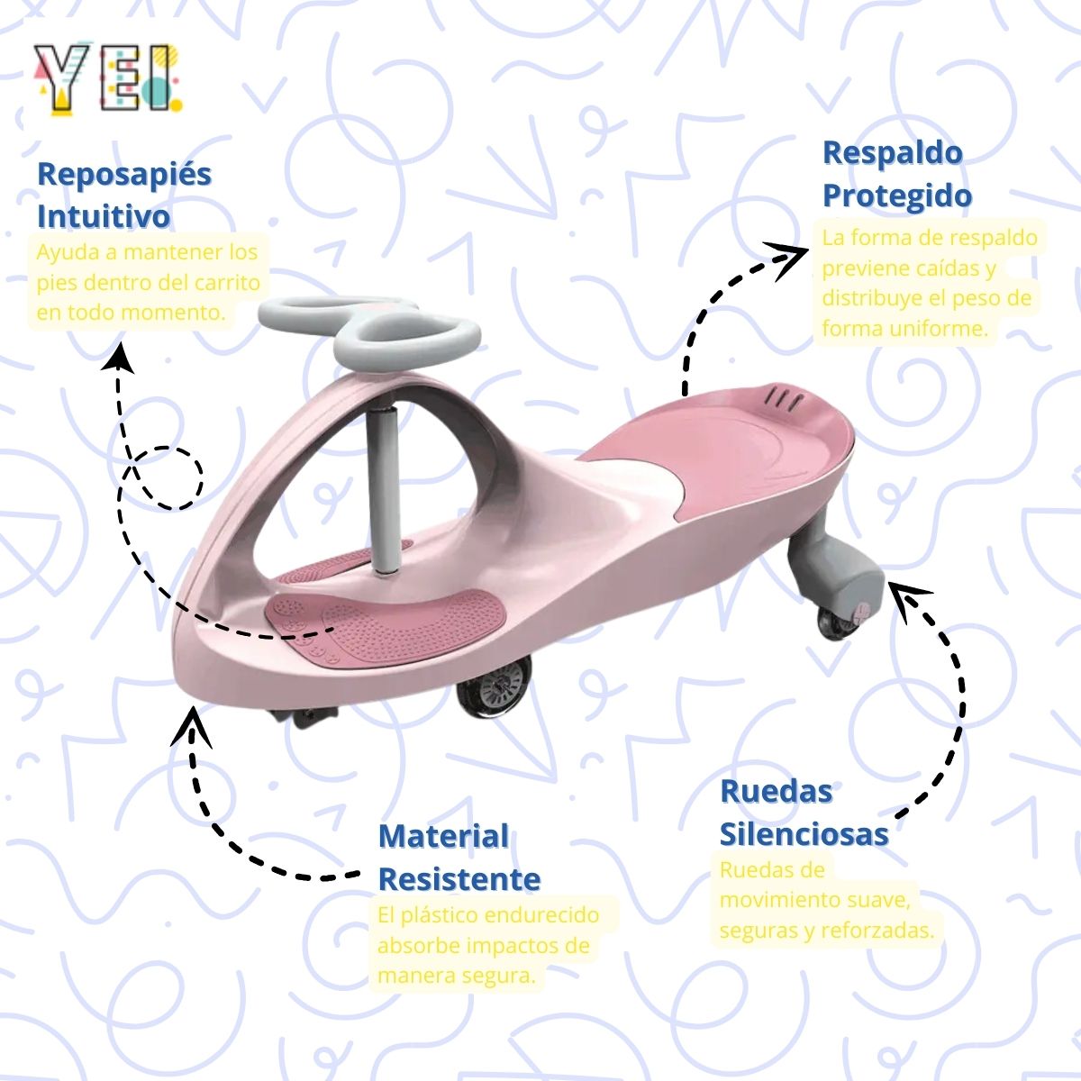 Foto 4 pulgar | Montable Yei Yei-cm01pk-wiggle tipo Helicóptero Rosa