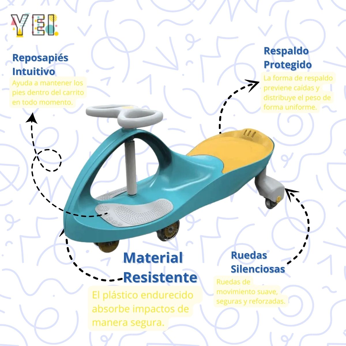 Foto 4 pulgar | Montable Yei Yei-cm01bl-wiggle Tipo Helicóptero Azul