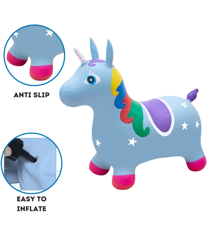 Foto 3 pulgar | Montable Inflable Saltarin Brinca Botador Animal Salto Azul para Niños