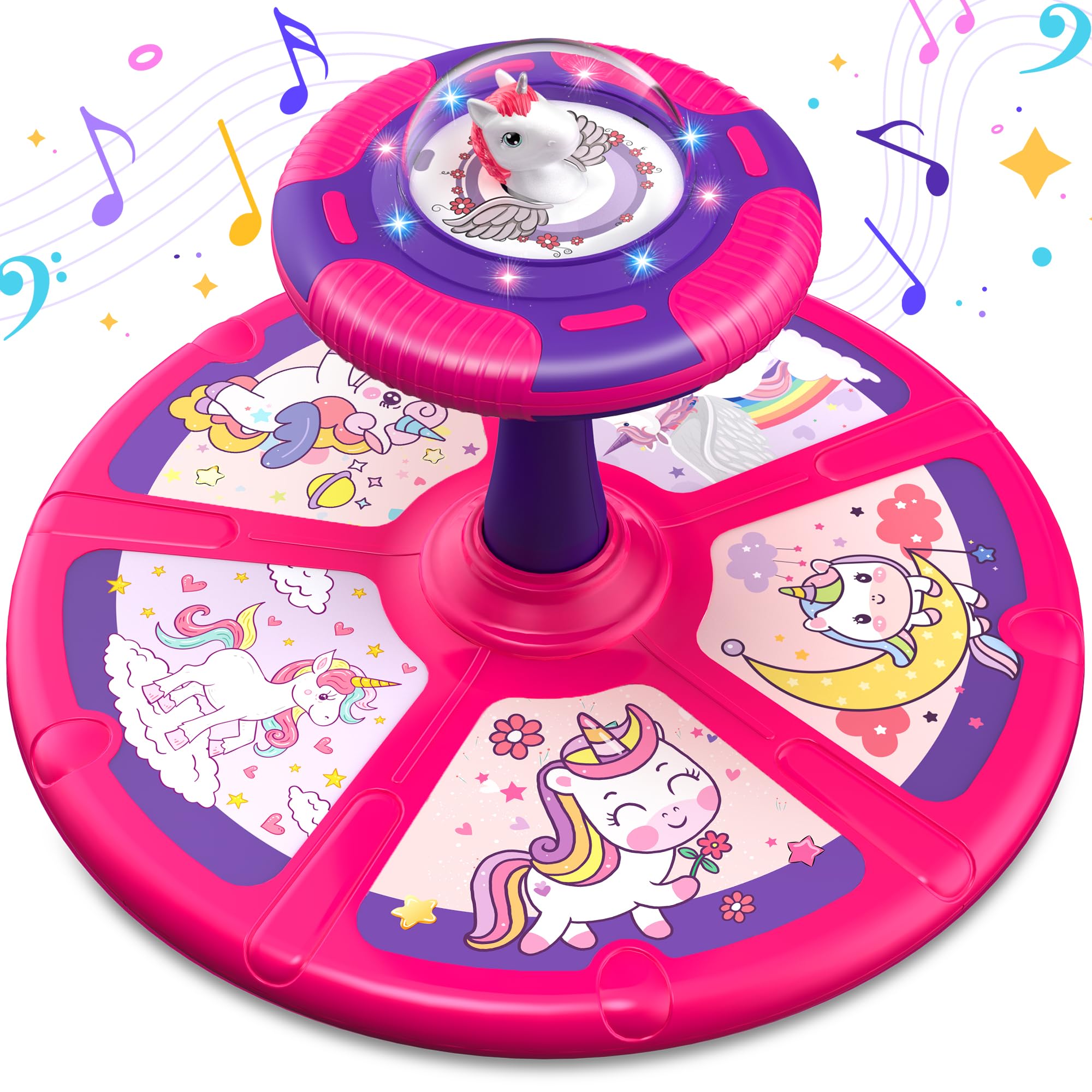 Juguete Sit And Spin Beefunni Unicorn Para Niñas De 1 A 3 Años - Venta Internacional.