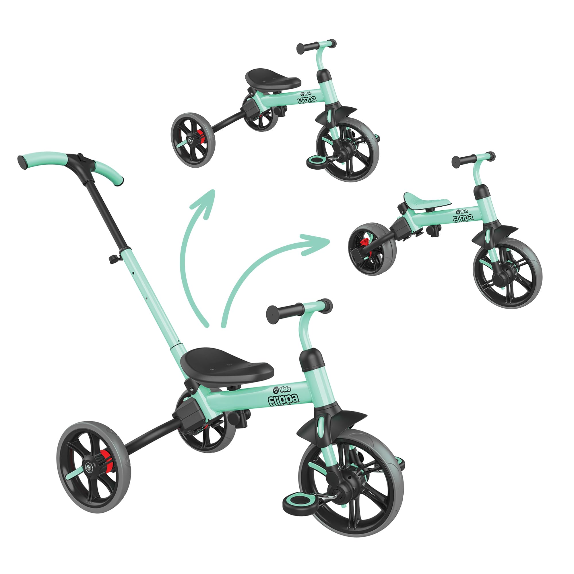 Triciclo Yvolution Velo Flippa 3 En 1 Para Niños De 2 A 5 Años, Color Verde - Venta Internacional.