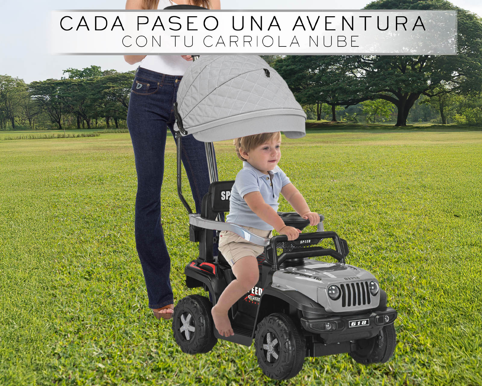 Foto 4 pulgar | Carrito Montable Infantil Push Car Para Bebé Gris