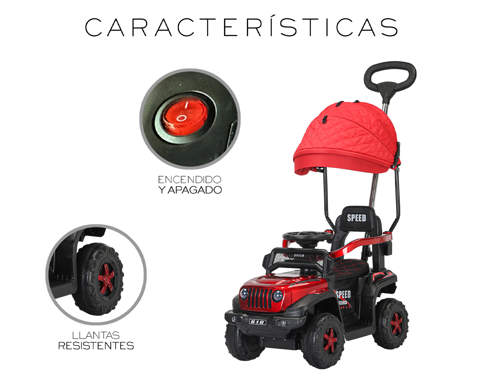 Foto 7 | Carrito Montable Infantil Push Car para Bebé Rojo