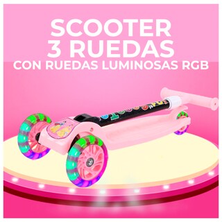 Foto 6 | Scooter Infantil con Luces Led y Asiento Rosa