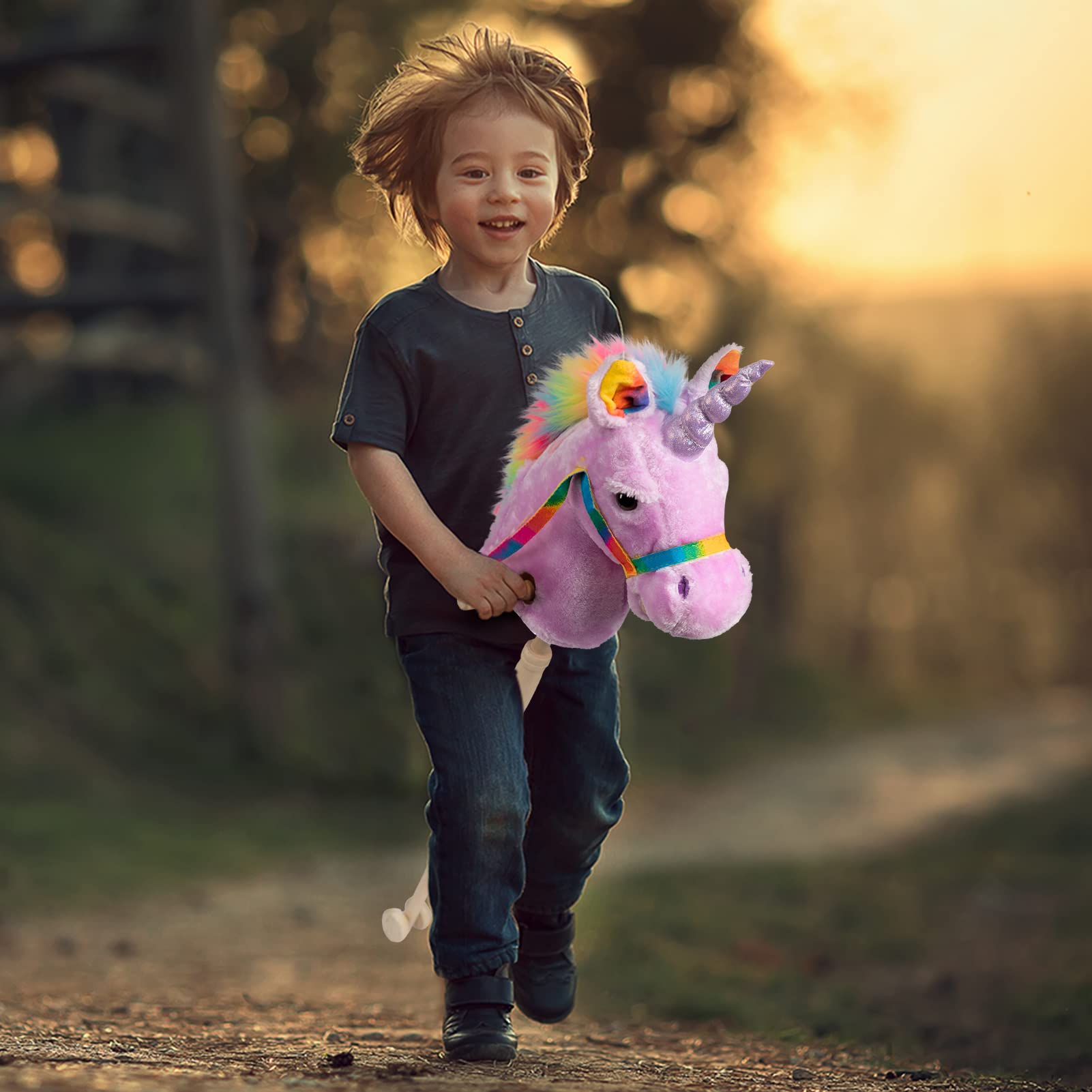 Foto 3 pulgar | Palo De Peluche Con Forma De Unicornio, Diseño De Caballo, Hollyhome, 91 Cm, Con Sonido De Relincho - Venta Internaci