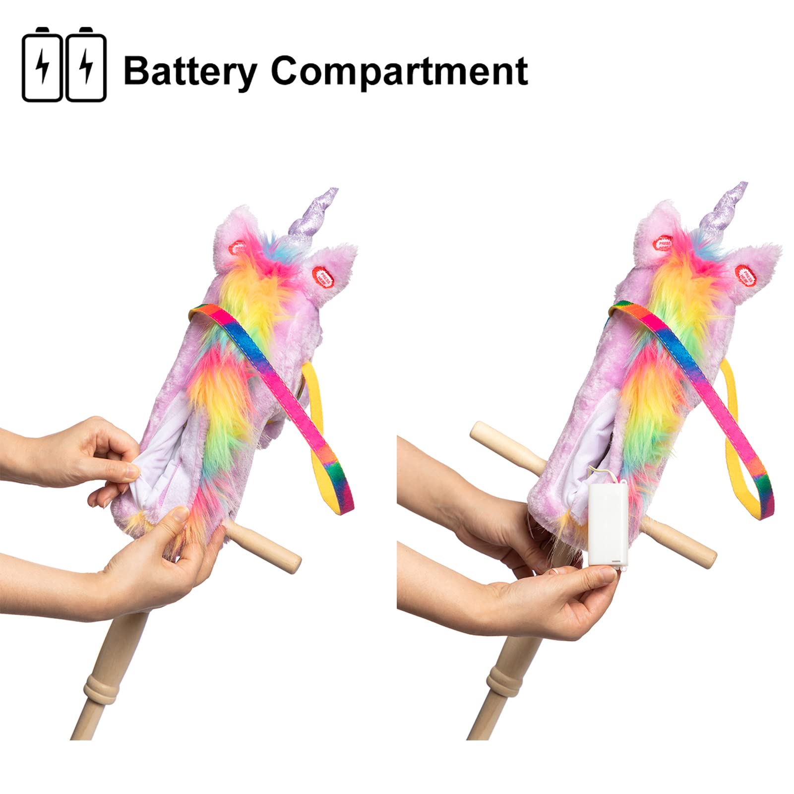 Foto 5 | Palo De Peluche Con Forma De Unicornio, Diseño De Caballo, Hollyhome, 91 Cm, Con Sonido De Relincho - Venta Internaci