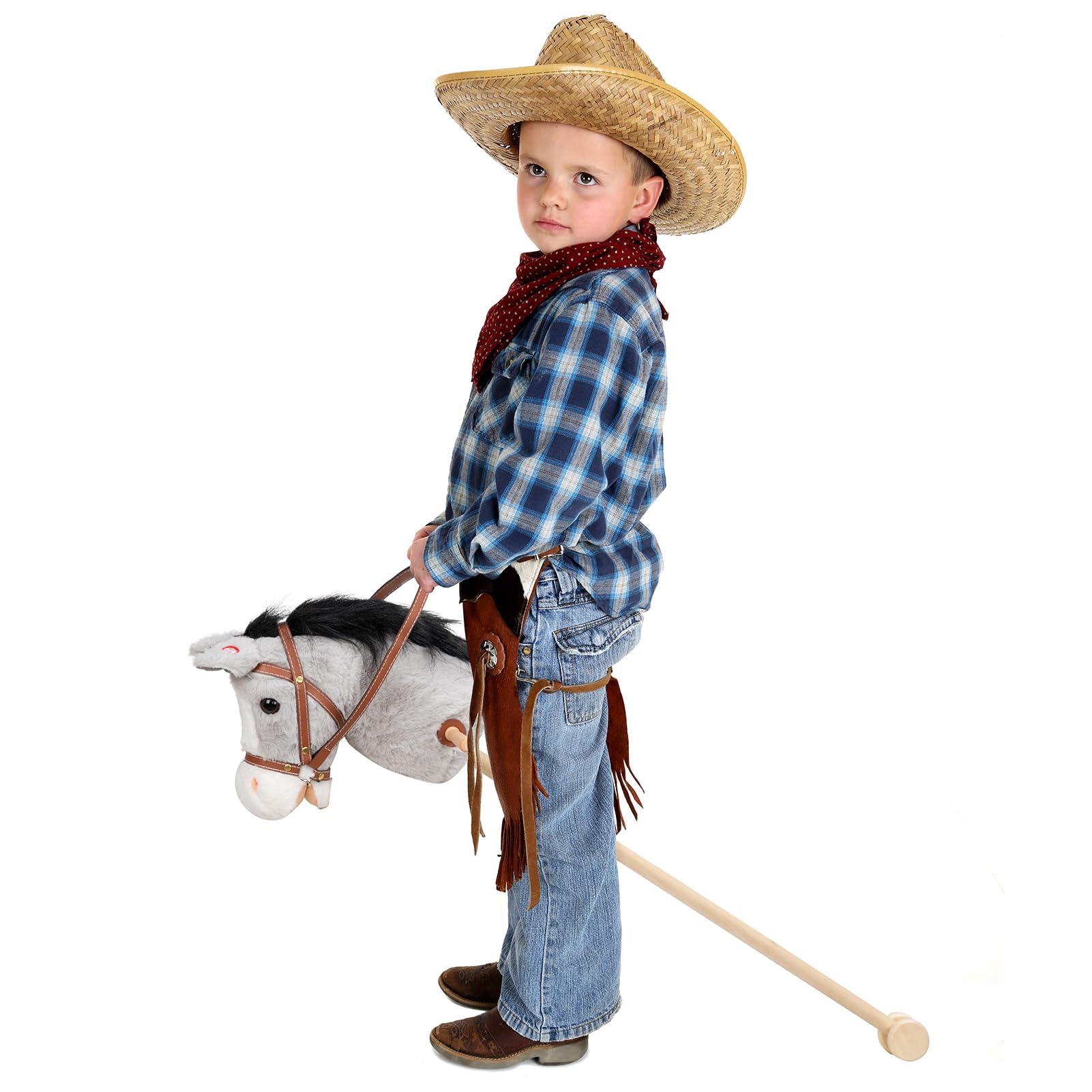 Foto 4 pulgar | Peluche Con Forma De Caballo Hollyhome Outdoor Con Sonido, 91 Cm, Color Gris - Venta Internacional.