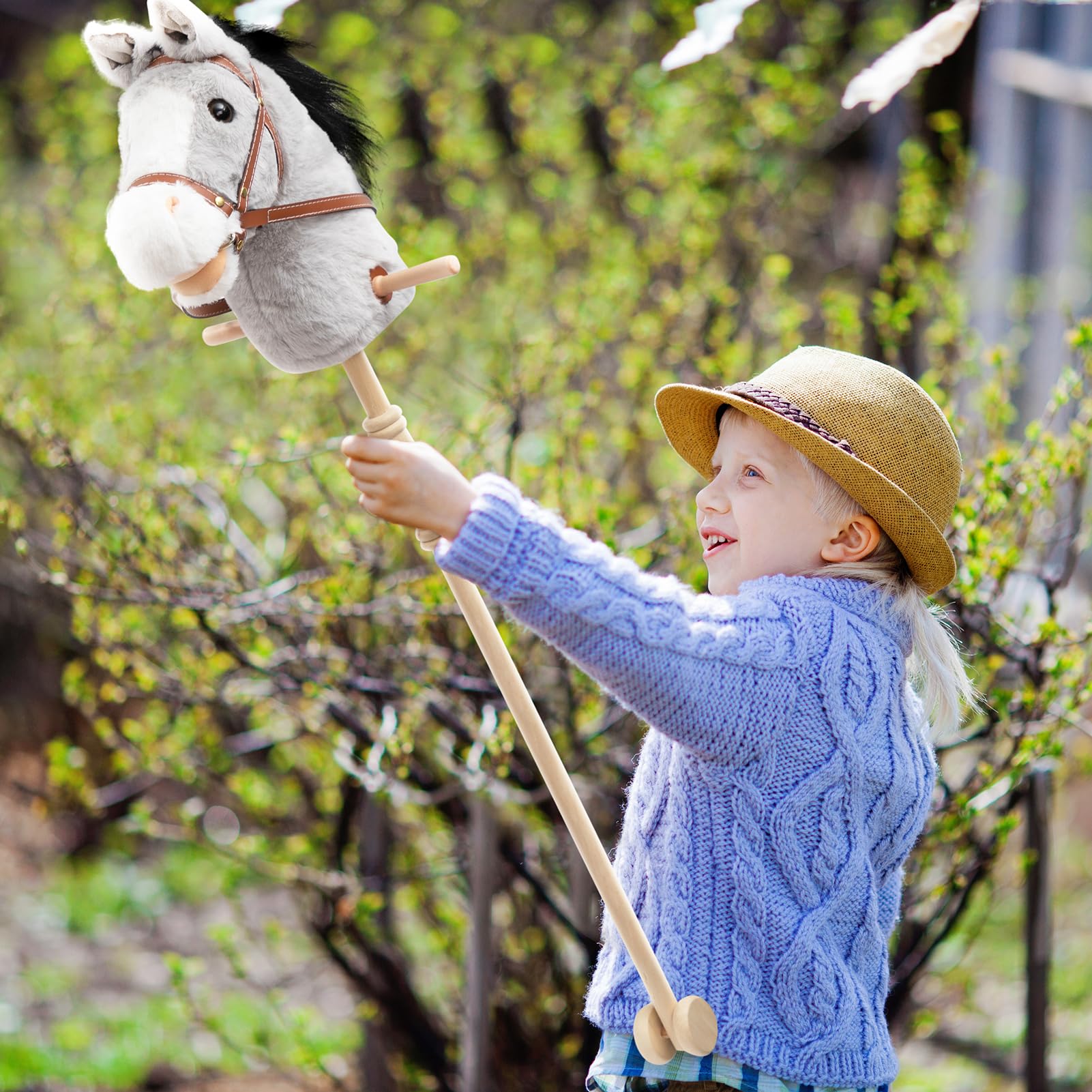 Foto 5 pulgar | Peluche Con Forma De Caballo Hollyhome Outdoor Con Sonido, 91 Cm, Color Gris - Venta Internacional.