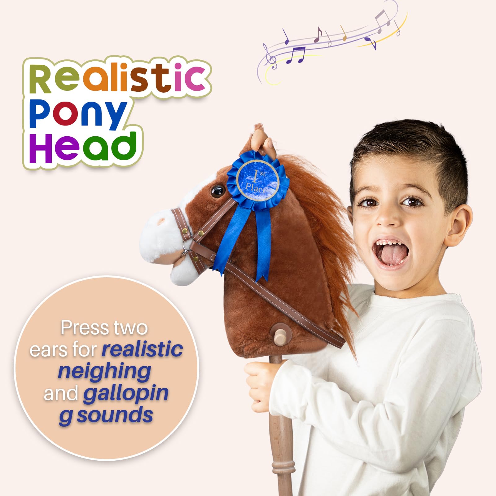 Foto 3 pulgar | Peluche Stick Horse Hollyhome Con Cinta Desmontable, 91 Cm - Venta Internacional.