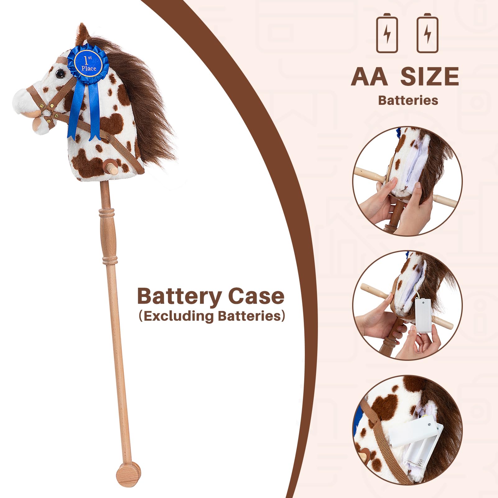 Foto 5 pulgar | Caballo De Peluche Hollyhome Appaloosa Con Sonido De 36 Pulgadas - Venta Internacional.