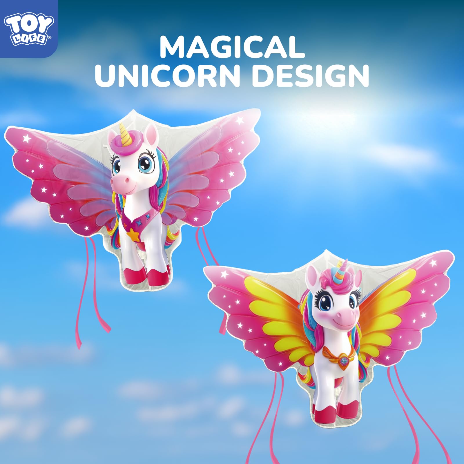 Foto 3 pulgar | Unicornio Kite Toy Life De 123 Cm Con Cuerda De 100 M Para Niños Y Adultos - Venta Internacional.