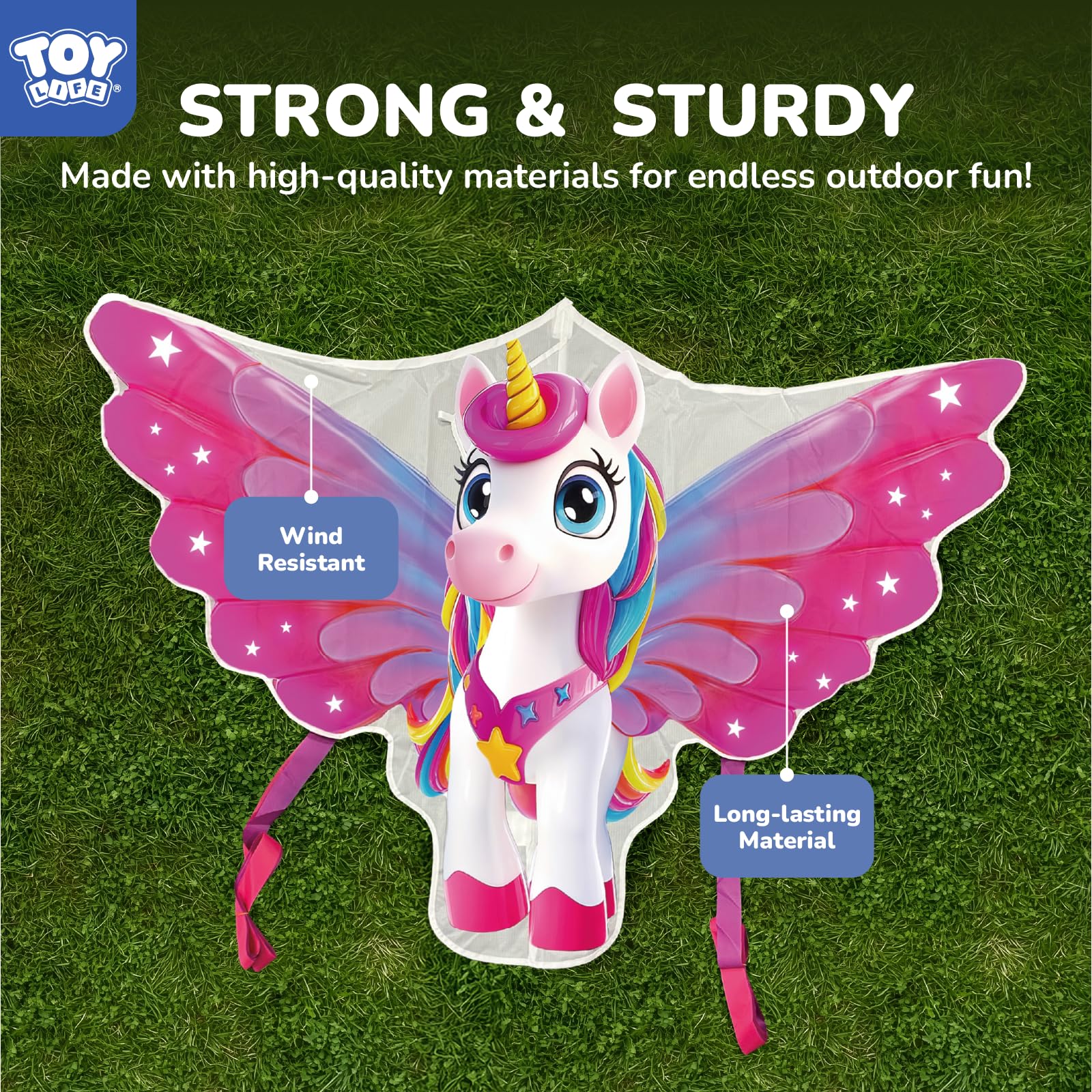 Foto 5 pulgar | Unicornio Kite Toy Life De 123 Cm Con Cuerda De 100 M Para Niños Y Adultos - Venta Internacional.