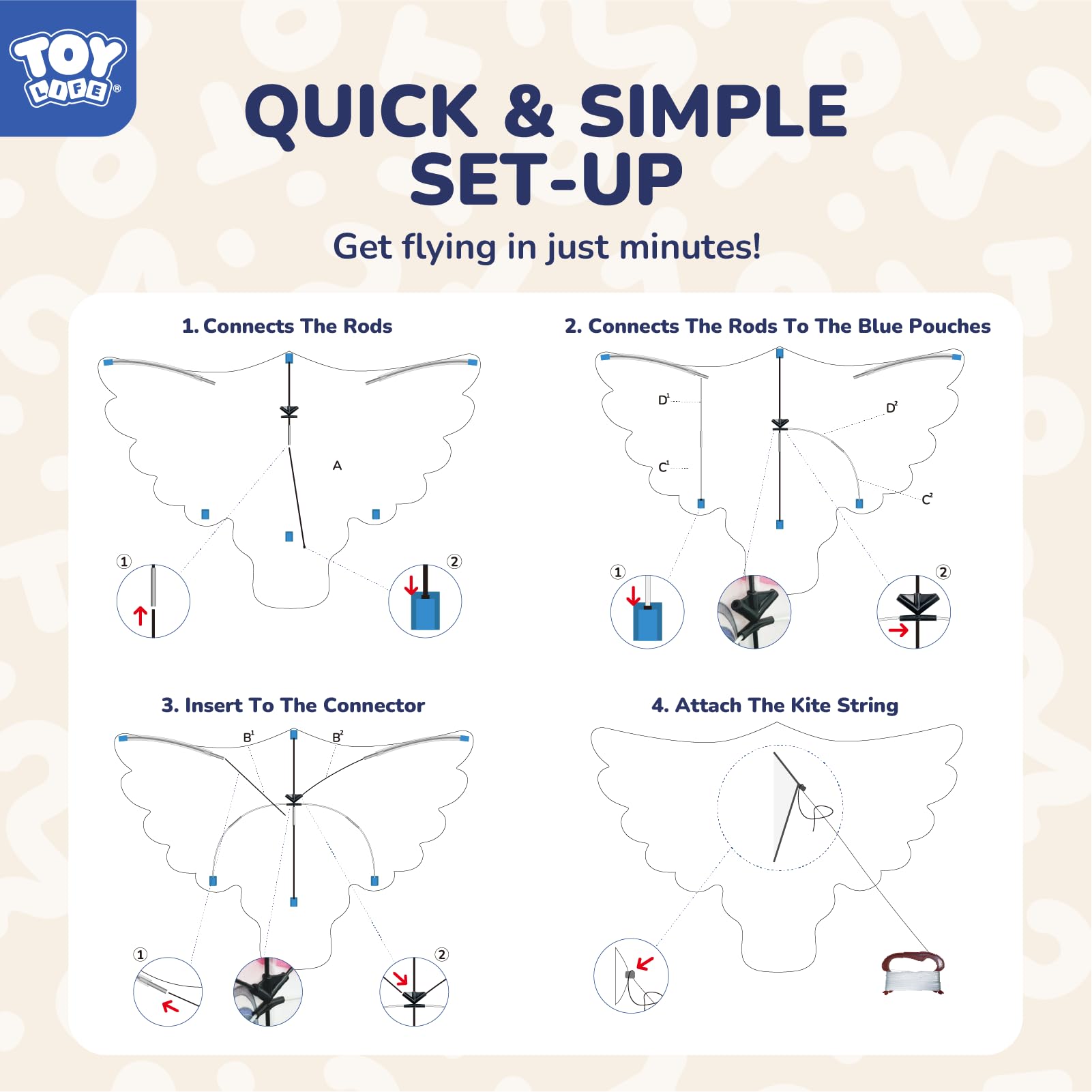 Foto 7 | Unicornio Kite Toy Life De 123 Cm Con Cuerda De 100 M Para Niños Y Adultos - Venta Internacional.