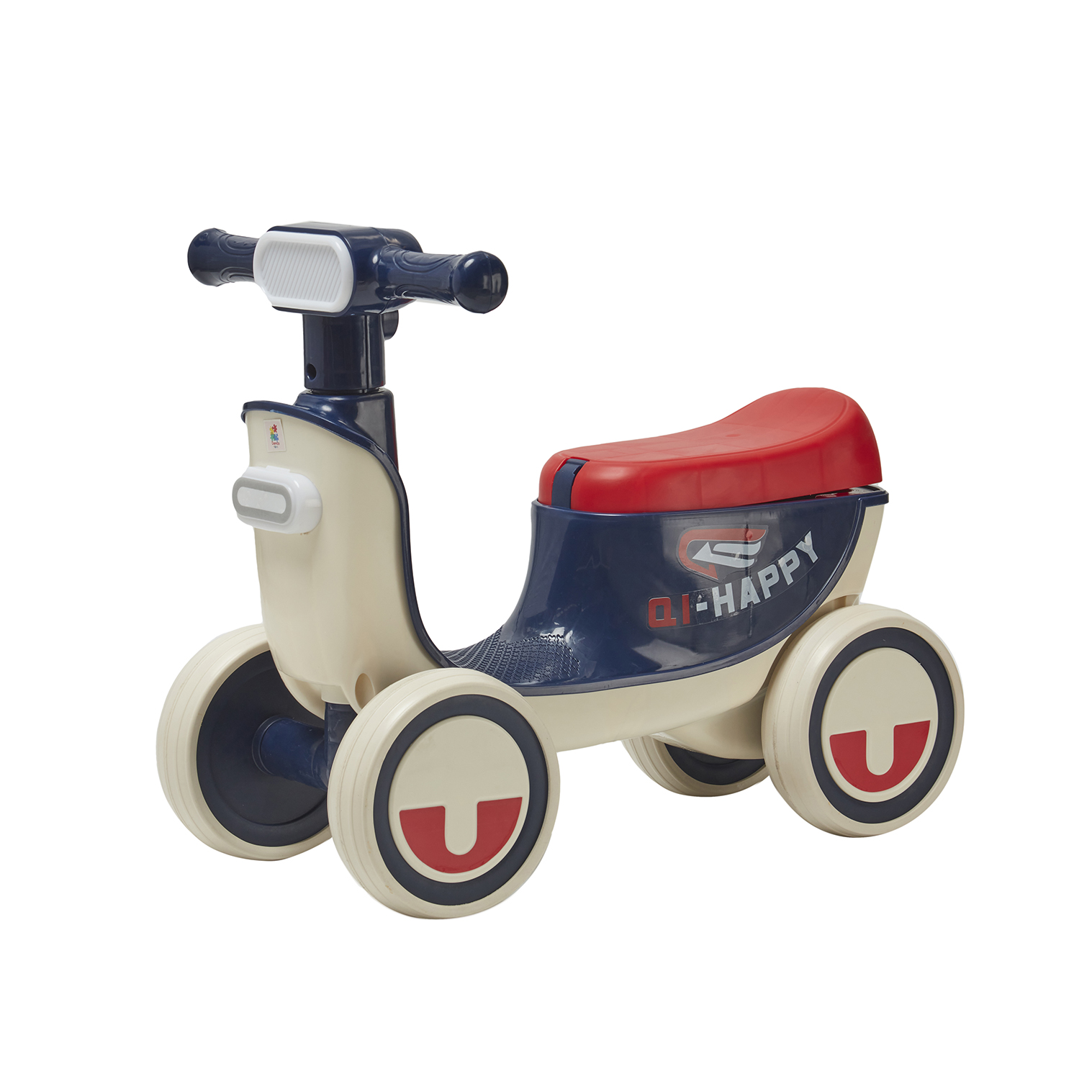 Montable De Impulso Baby Triciclo Denco Toys Azul, Música, Luces Led, Compartimento Bajo El Asiento Para Almacenamiento