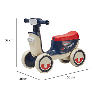 Foto 5 | Montable De Impulso Baby Triciclo Denco Toys Azul, Música, Luces Led, Compartimento Bajo El Asiento Para Almacenamiento