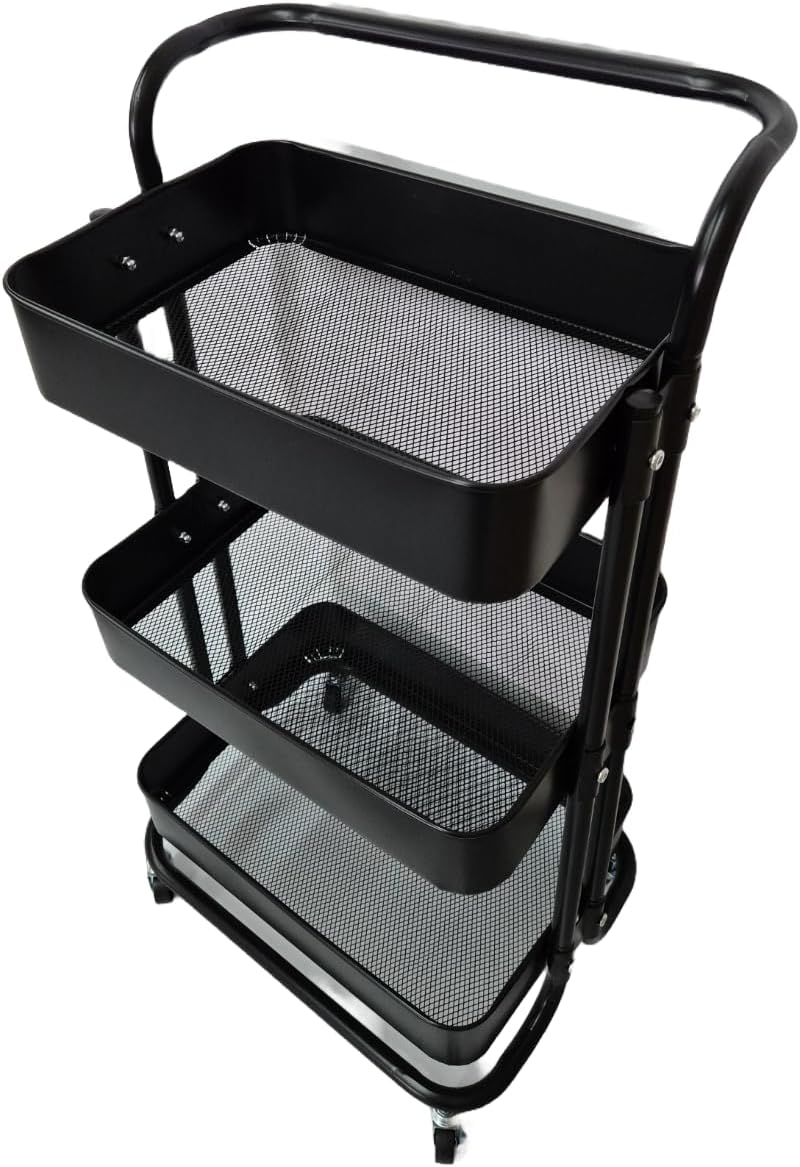 Foto 2 | Carrito Organizador Con Ruedas 3 Niveles Multiusos Práctico Negro