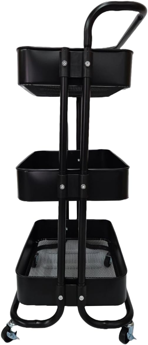 Foto 4 | Carrito Organizador Con Ruedas 3 Niveles Multiusos Práctico Negro