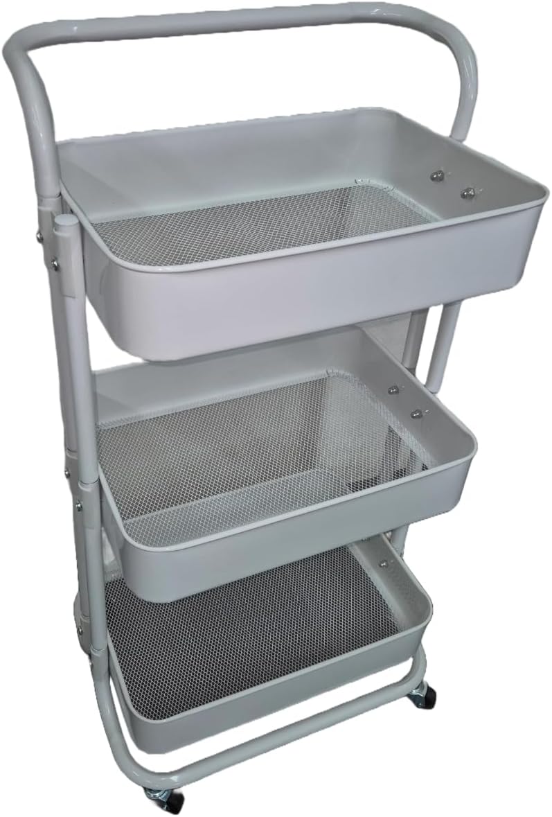 Foto 2 | Carrito Organizador Con Ruedas 3 Niveles Multiusos Práctico Blanco