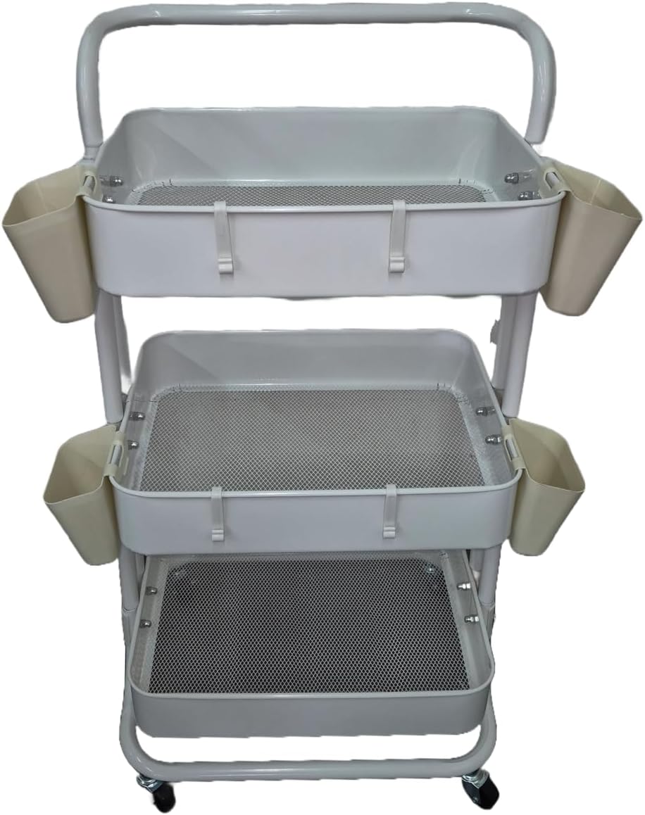 Foto 3 | Carrito Organizador Con Ruedas 3 Niveles Multiusos Práctico Blanco