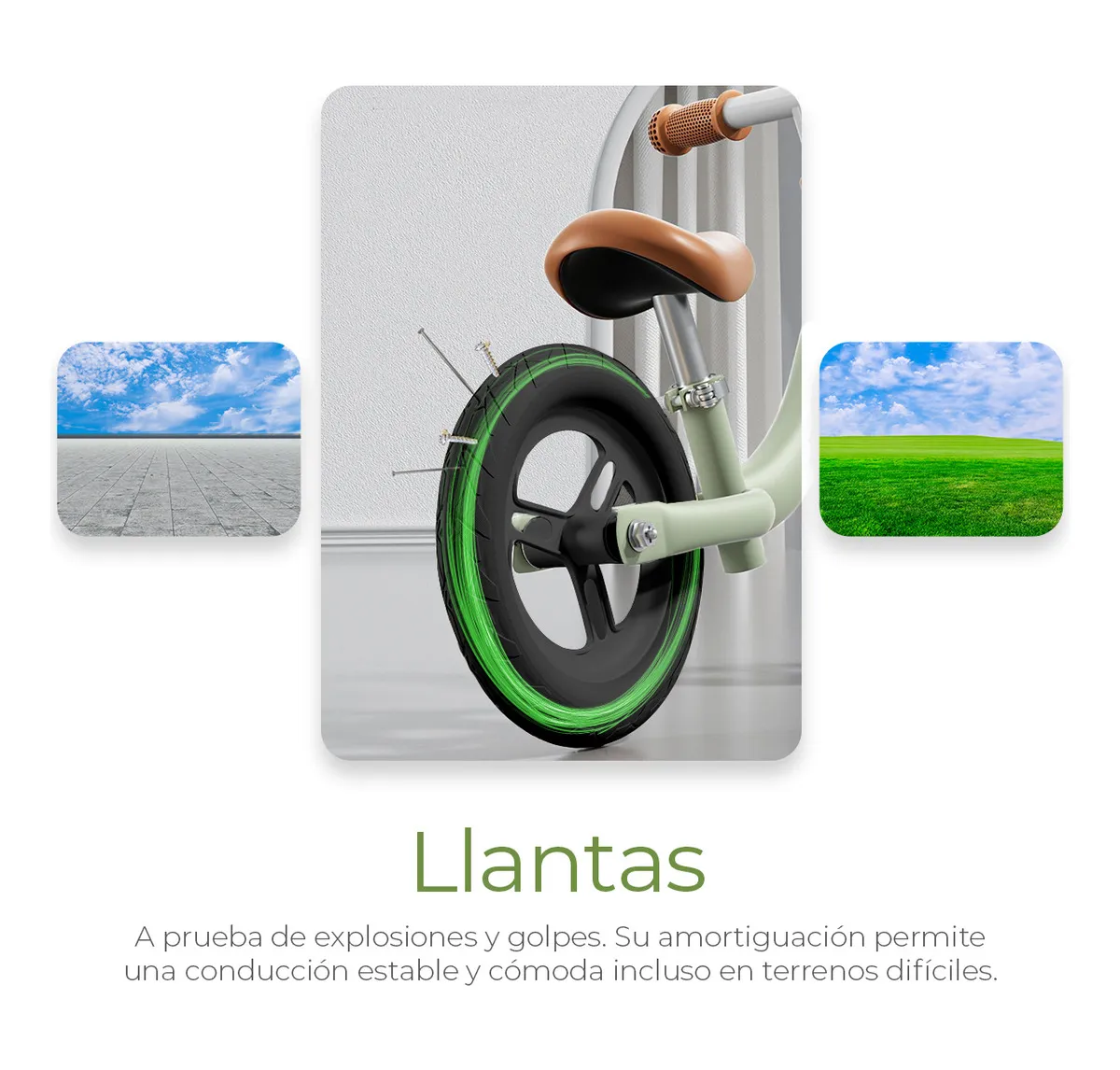 Foto 3 pulgar | Bicicleta Belug De Equilibrio Sin Pedales Entrenadora Para Niños Verde