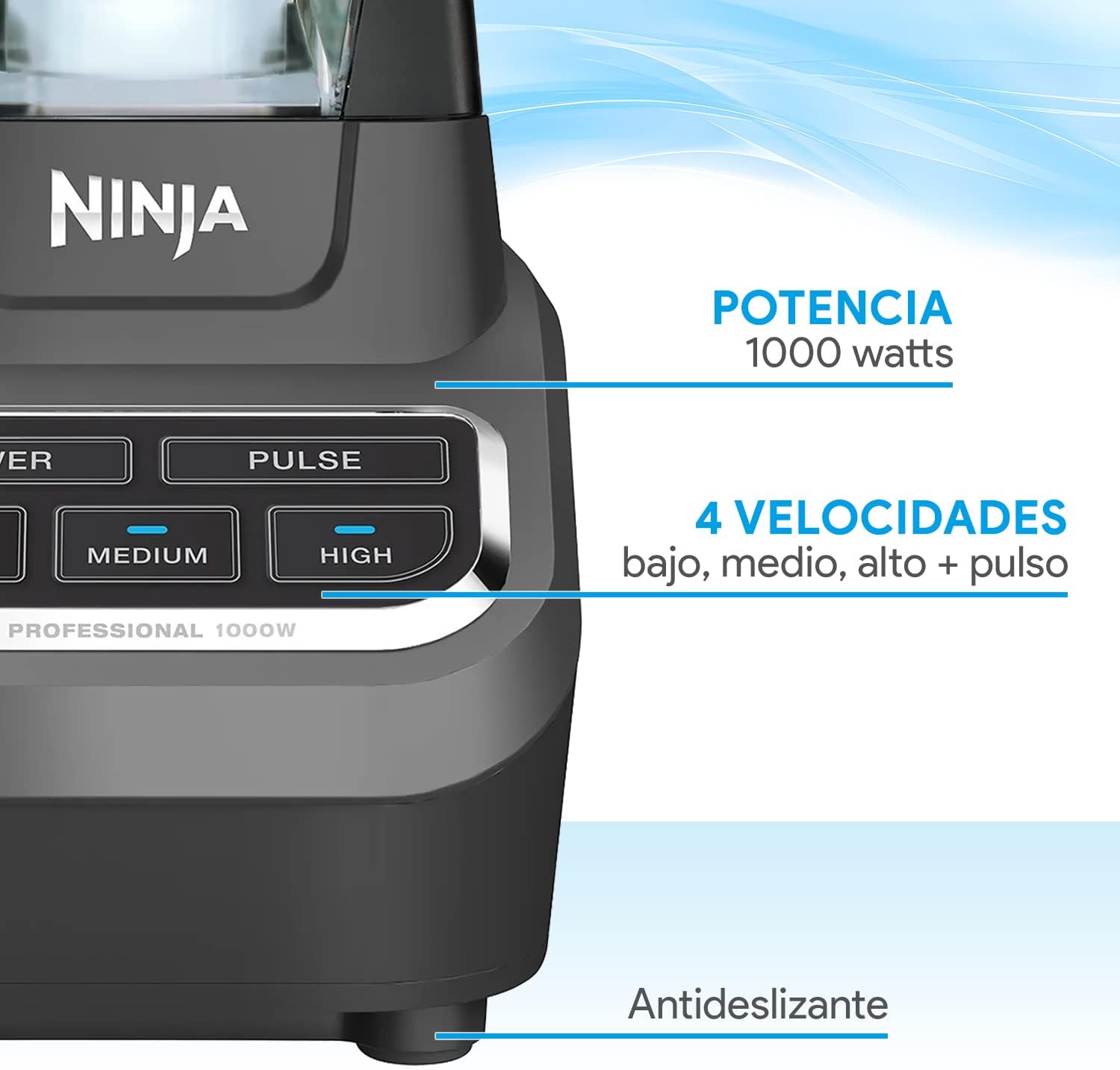 Foto 6 pulgar | Licuadora Ninja Profesional 1000w color Gris Reacondicionado