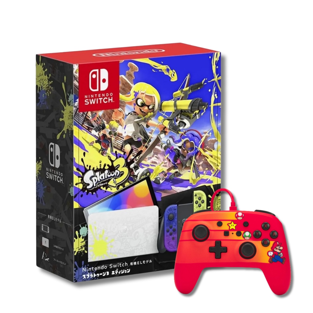 Nintendo Swtich 64 Gb Edición Splatoon 3 + Control Powera Alámbrico