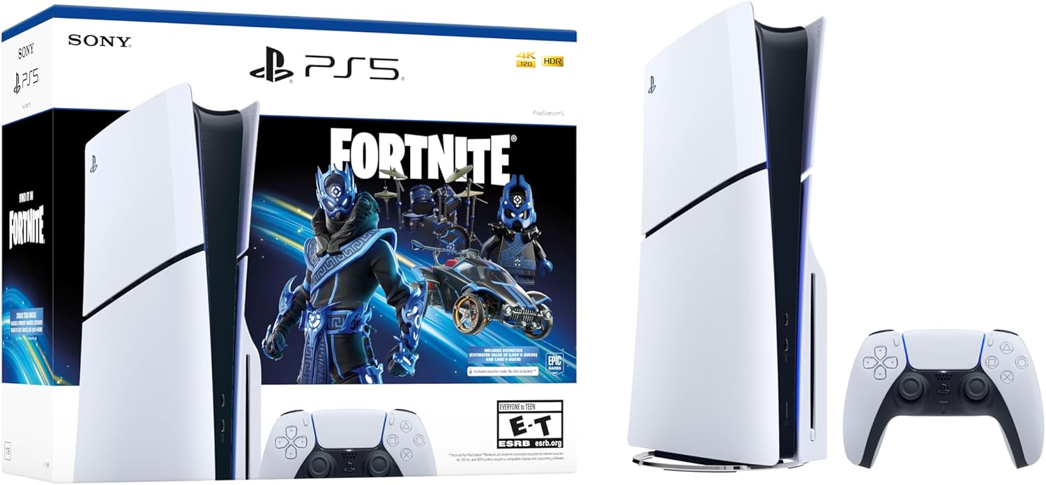 Foto 2 pulgar | Sony Playstation 5 Slim Disco Fortnite Cobalt Star Bundle Color Blanco