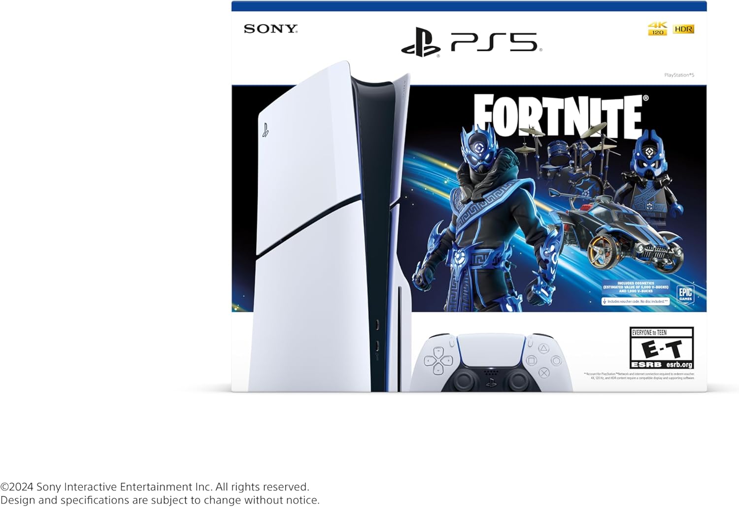 Foto 3 pulgar | Sony Playstation 5 Slim Disco Fortnite Cobalt Star Bundle Color Blanco