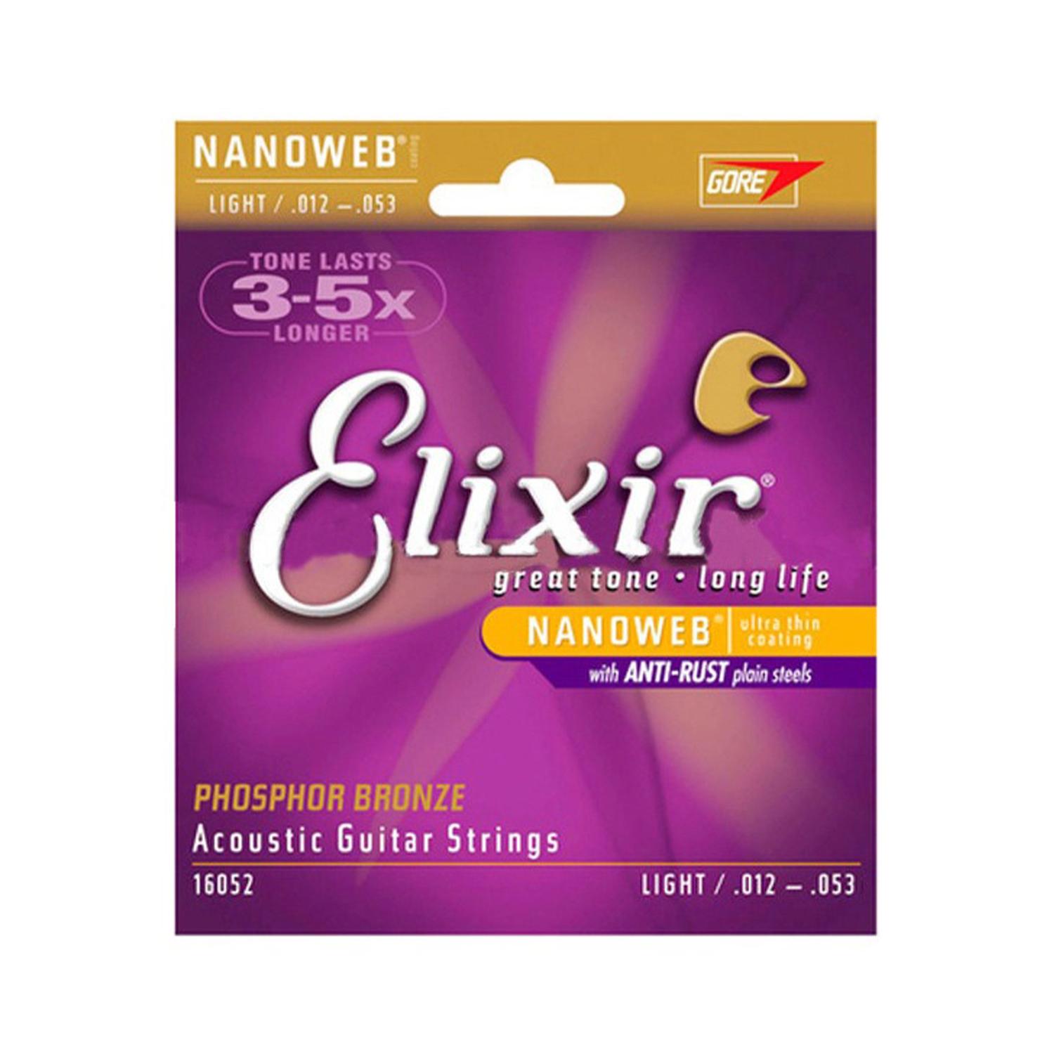 Set de Cuerdas para Guitarra Acústica ELIXIR Nanoweb 16052 Bronce