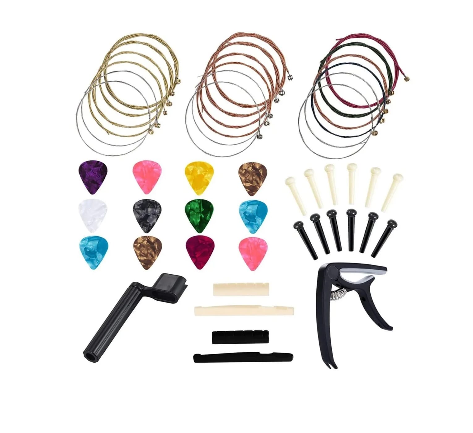 Kit de Accesorios para Guitarra 48 Unidades Malubero Multicolor $489