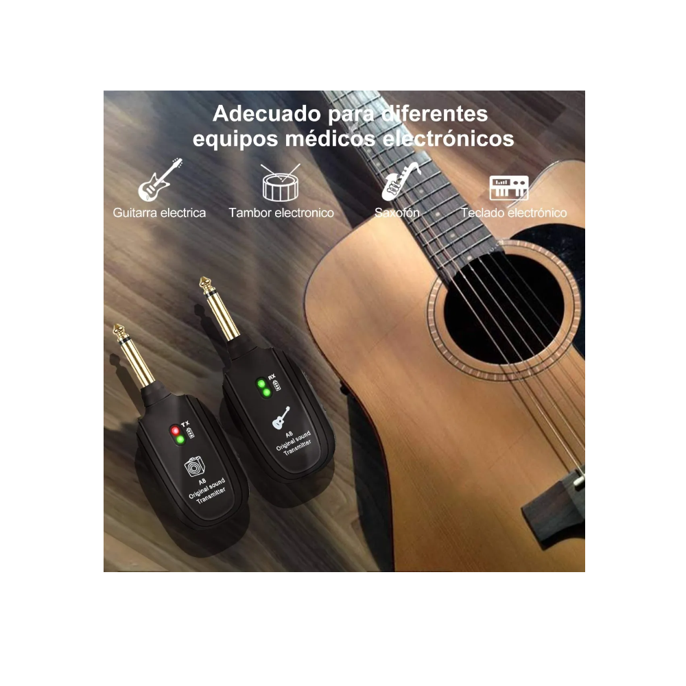 Foto 4 pulgar | Sistema Transmisor y Receptor Inalámbrico para Guitarra Malubero color Negro