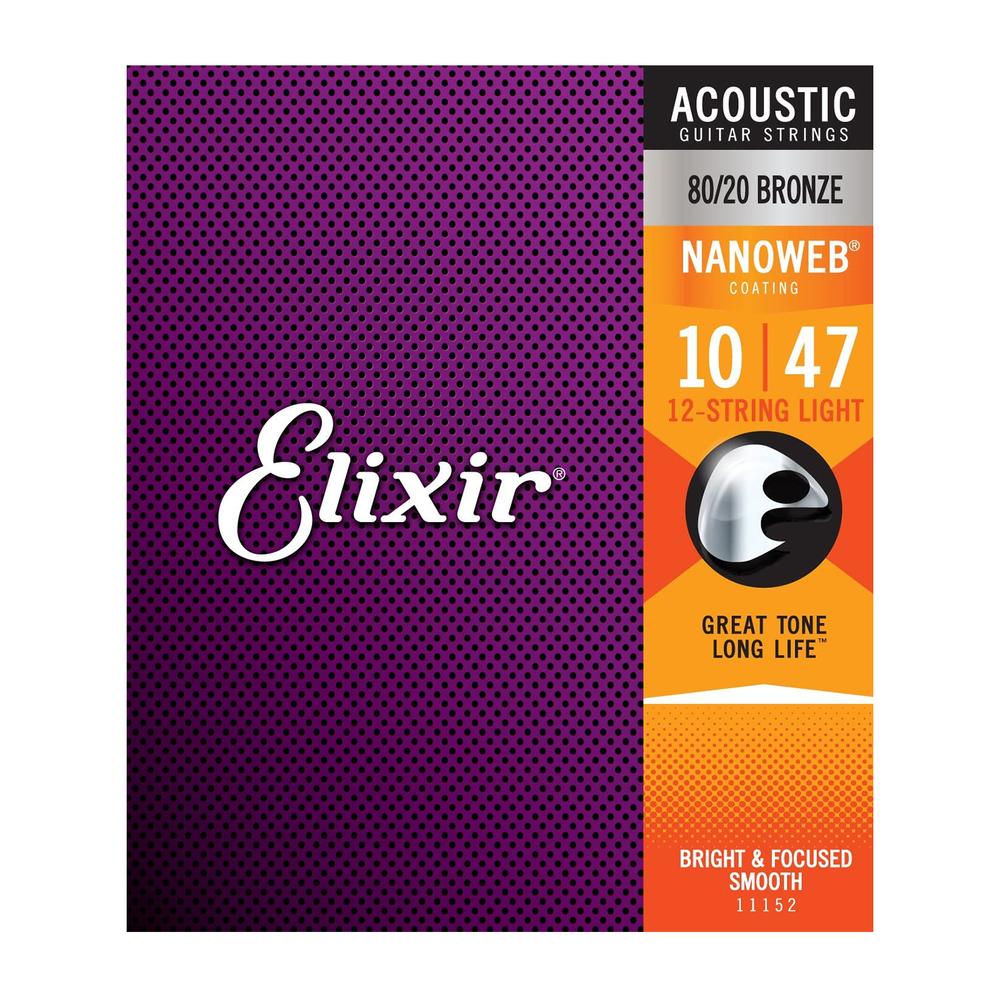 Juego De 12 Cuerdas para Guitarra Acústica 11152 Elixir $870