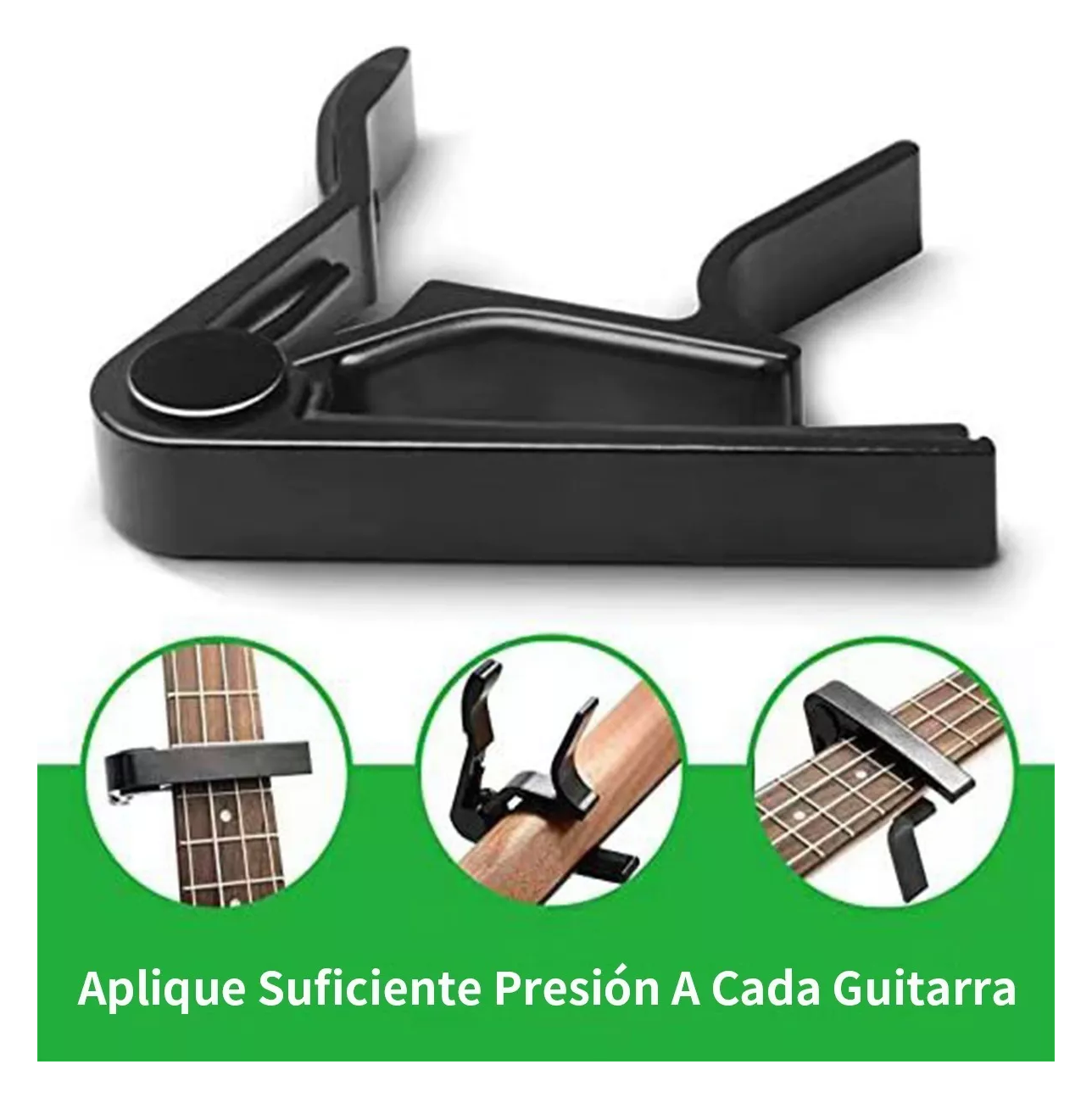 Foto 4 pulgar | Capotraste Belug color Negro para Guitarra