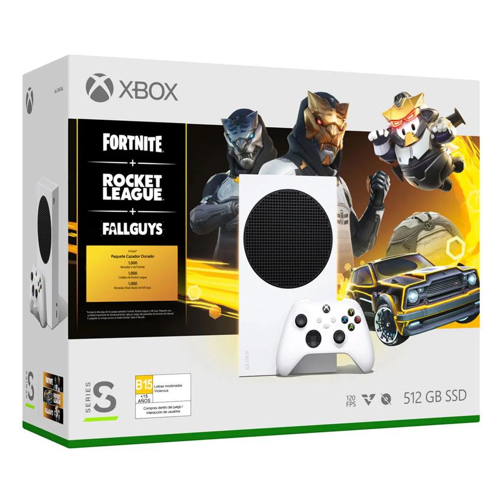 Consola Xbox Series S Microsoft color Blanco Paquete Fortnite + Rocket League + Fallguys