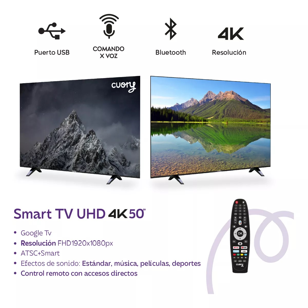 Foto 2 | Smart Tv Pantalla 50 Cuory 4k Uhd Google Tv Dled Dolby