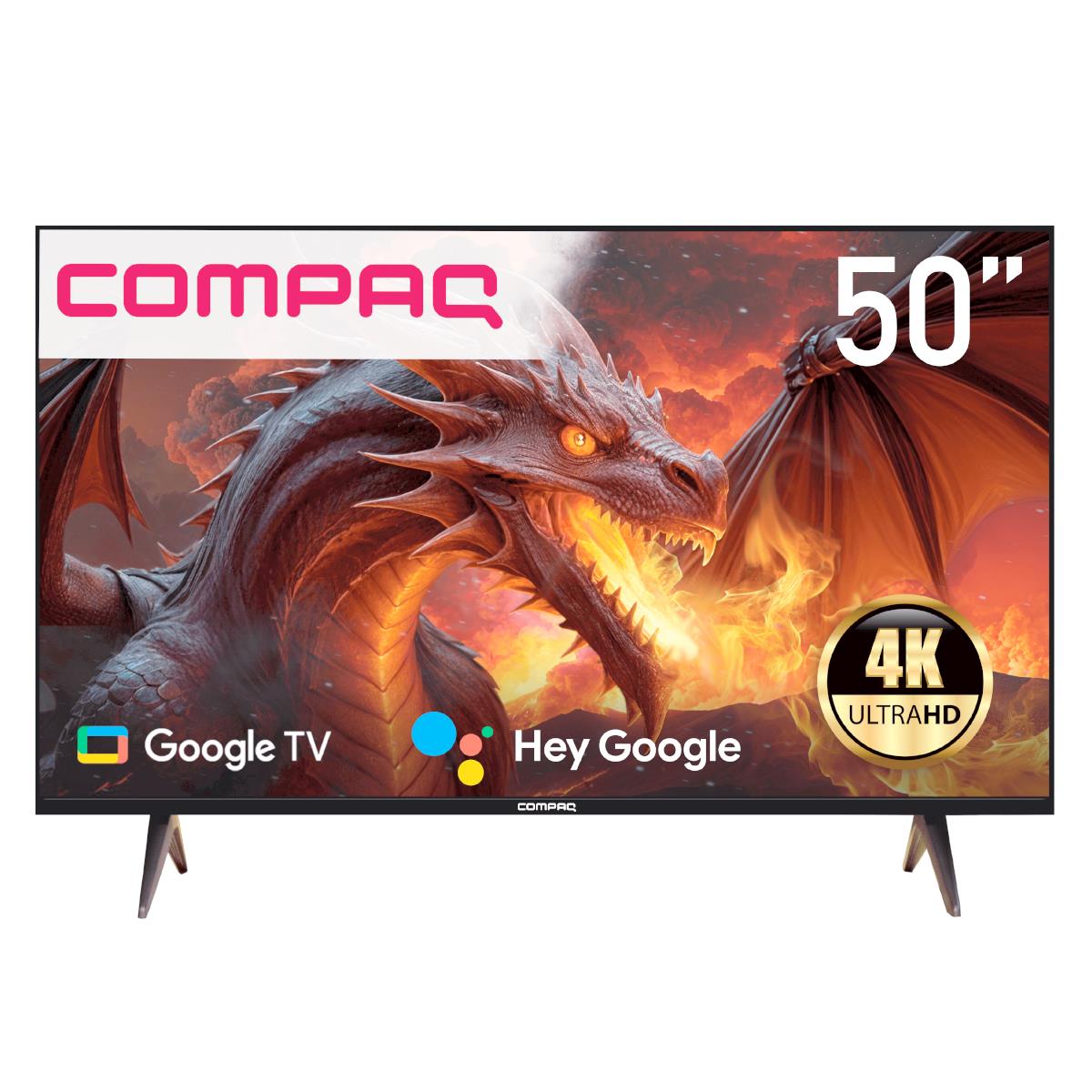 Smart Tv Compaq 50'' Qled 4k Ultra Hd con Google Tv y Dolby Audio