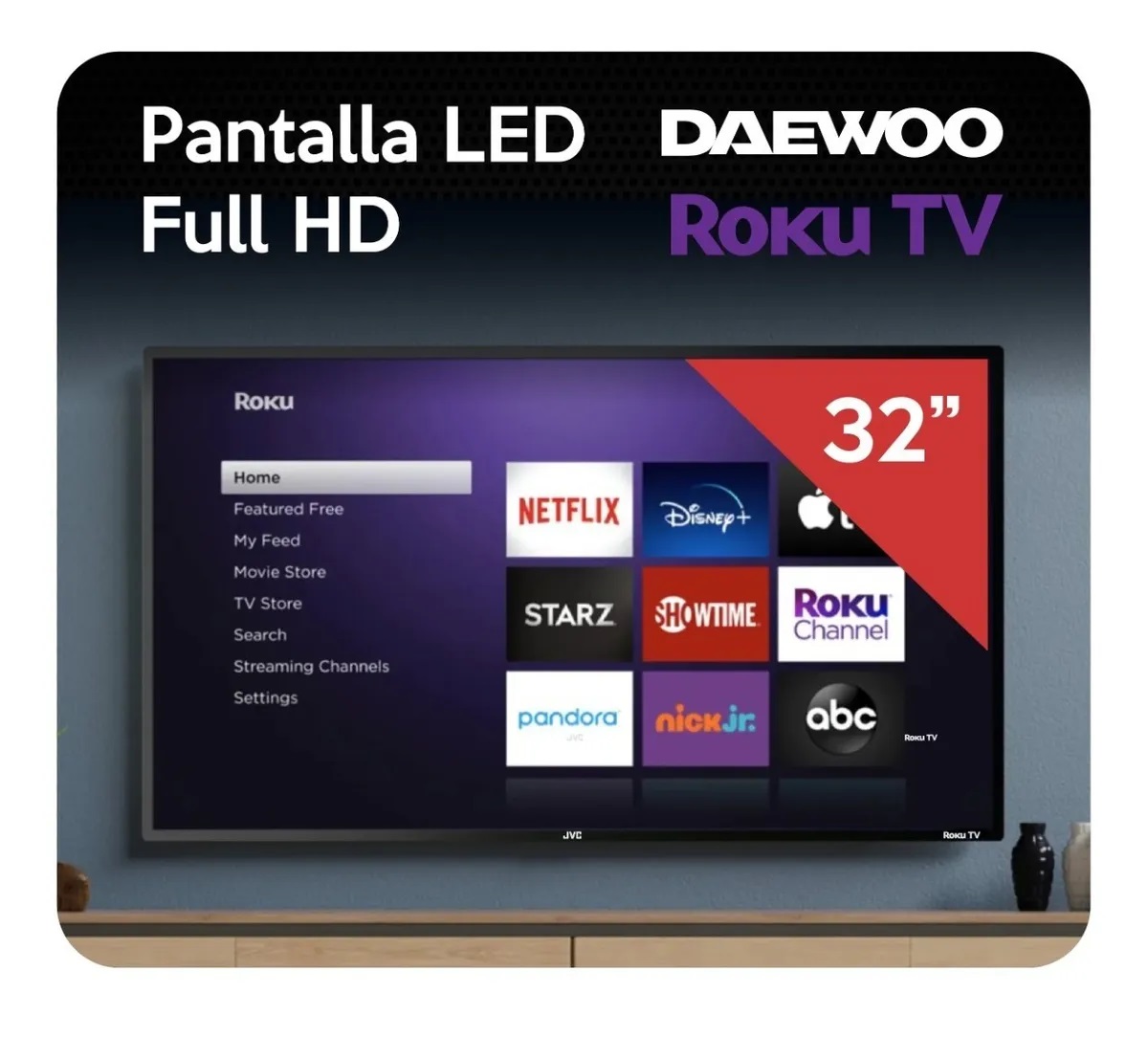 Foto 3 pulgar | Pantalla Daewoo Led Roku Tv 32 Pulgadas Daw32urf