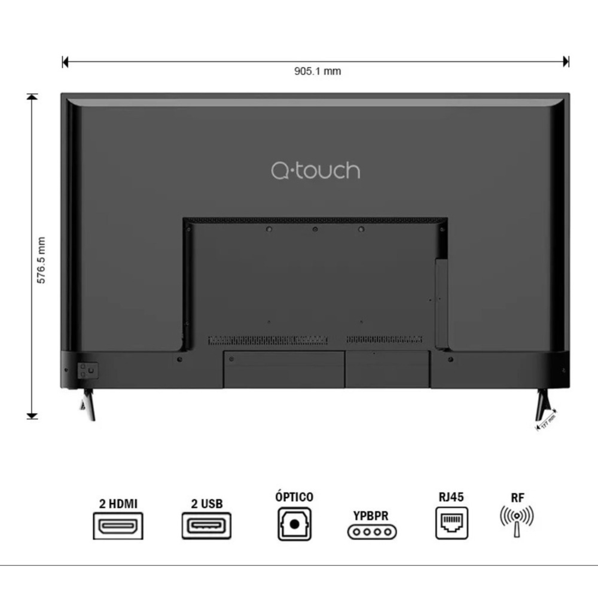 Foto 4 pulgar | Televisor Smart TV Q-Touch QN4023 40'' LED Negro con Resolución Full HD