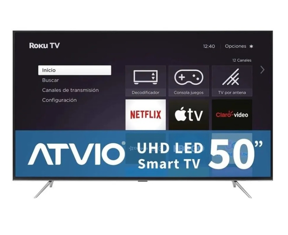 Foto 2 pulgar | Pantalla Atvio 50 Uhd Smart Tv Led Atv-50uhdr Roku Tv