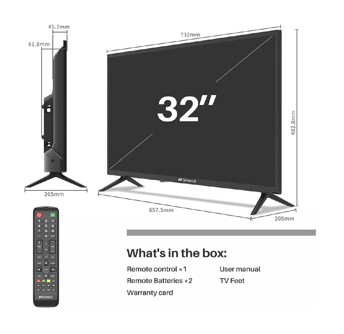 Foto 5 pulgar | Pantalla Sansui ‎smx32t1h Led Hd 32''