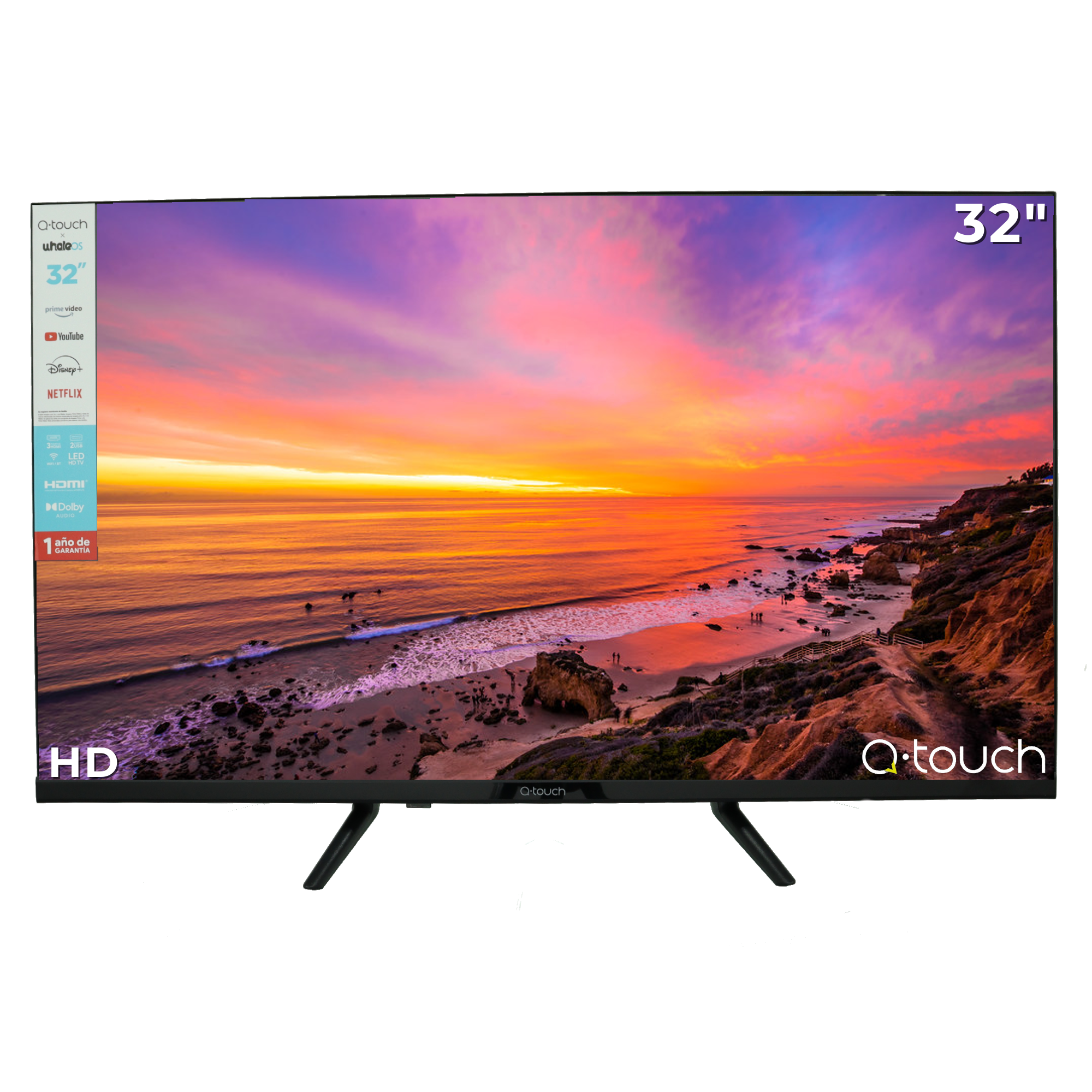 Pantalla Smart Tv De 32" Q-touch Hd Qt32w24 Whale Tv