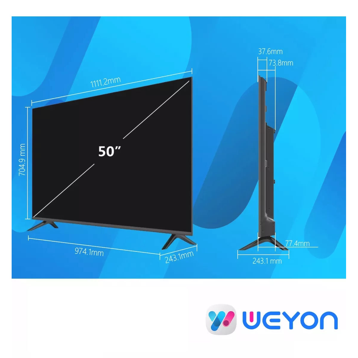 Foto 5 | Pantalla Smart Tv 50 Pulgadas Weyon Android Uhd Television