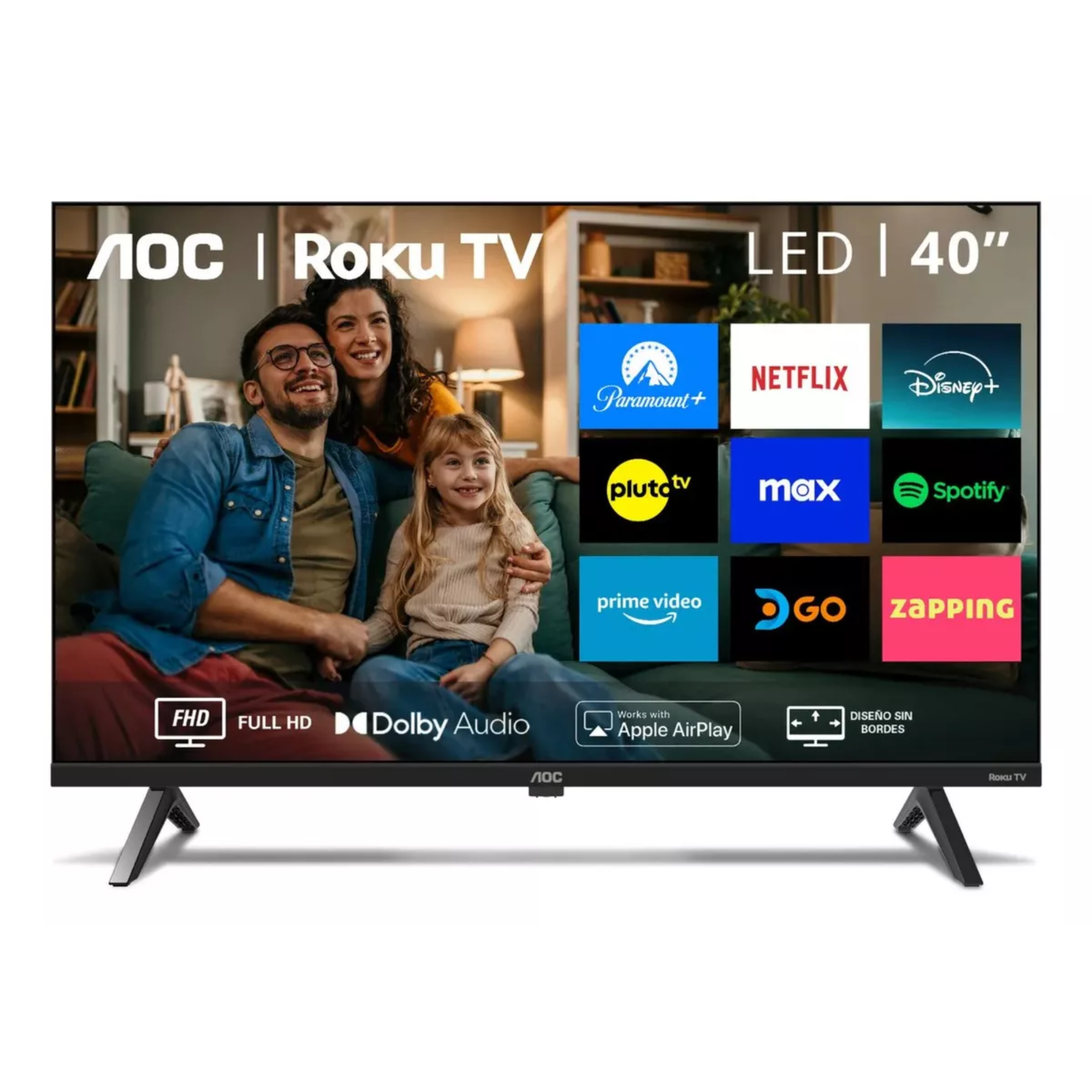 Foto 2 pulgar | Pantalla Tv Aoc Roku Tv Led 40 Fhd Smart Tv 40s5045