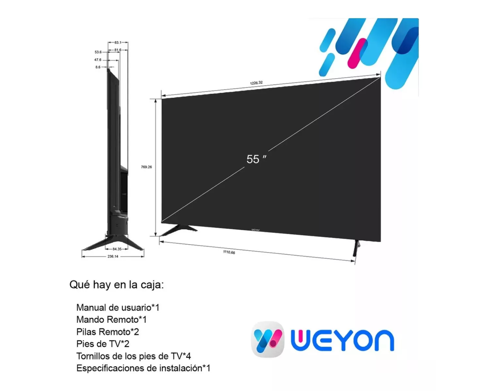 Foto 7 pulgar | Smart Tv Pantalla 55 Pulgadas Weyon 55wdsnmx-6 Led 4k 55'' 110v/220v