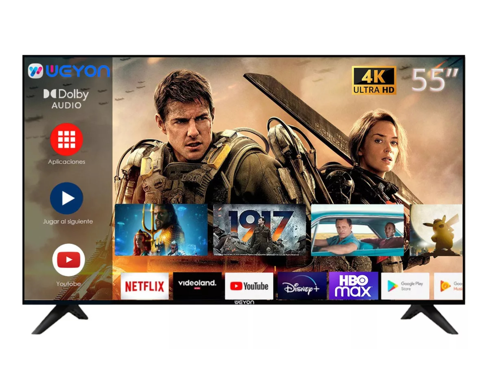 Pantalla Smart Tv Weyon 55 Pulgadas Android Tv 4k Hdr Led