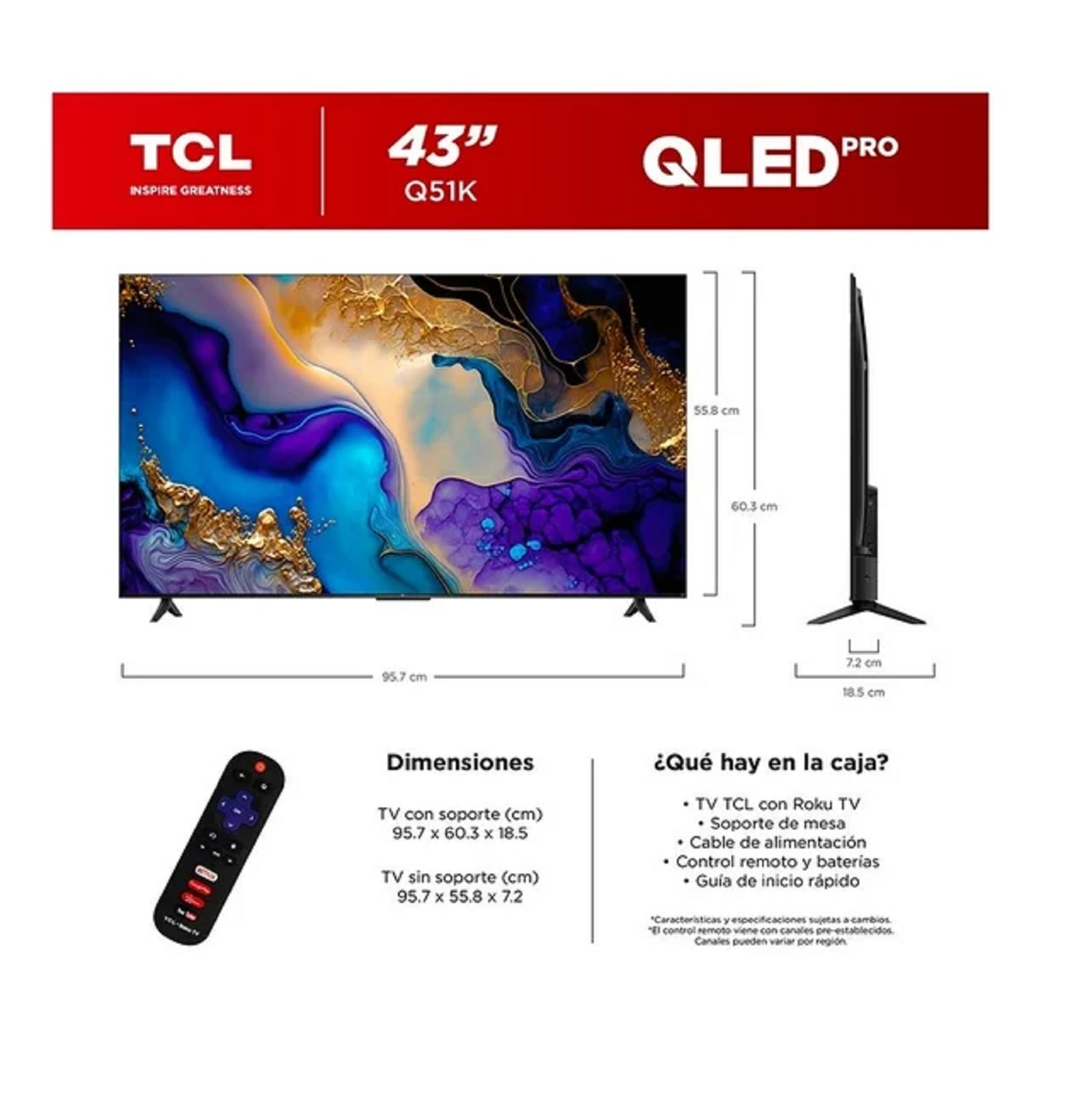 Foto 4 | Pantalla Tcl 43q5k de 43" 4k Uhd Smart Tv