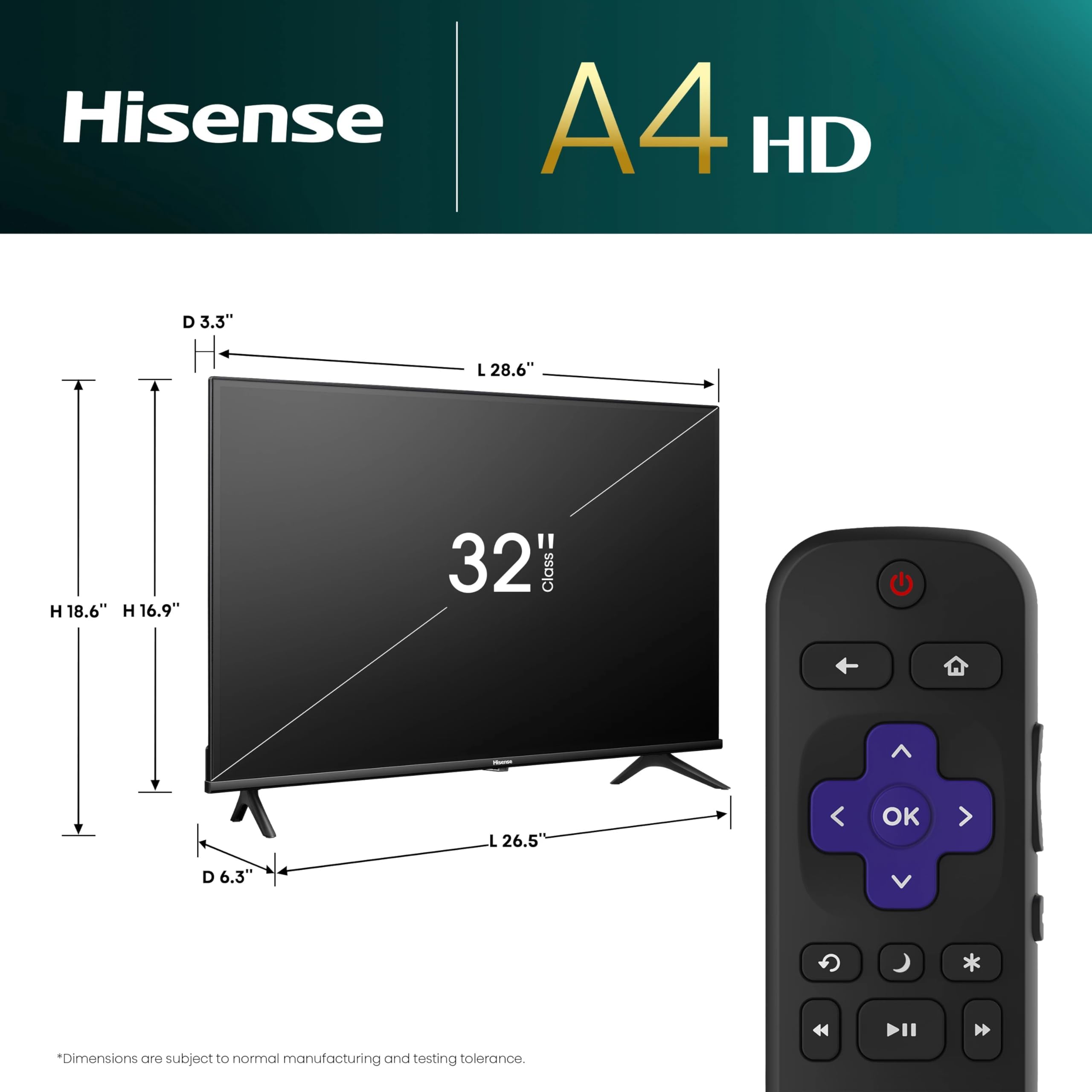 Foto 4 pulgar | Televisor Inteligente Hisense 32A4HNR 32 Pulgadas HD 720p Roku con Alexa 2024 - Venta Internacional